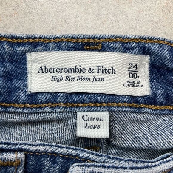 A&F Curve Love Mom Jean 24 Regular Medium Destroy - Picture 5 of 7